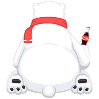 😔 Coca-Cola Polar Bear โค้ก, หมีขั้วโลก, เครื่องดื่ม, น้ำอัดลม, สัตว์ telegram sticker
