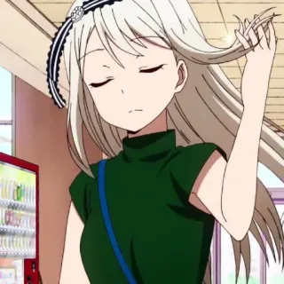 💈 anime, girl, white hair, character, cartoon telegram sticker