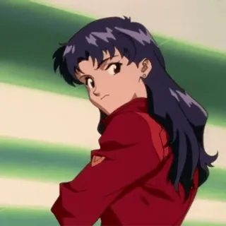 🌸 Misato Katsuragi Neon Genesis Evangelion Anime, Dessin animé, Misato, Evangelion, Télé whatsapp sticker