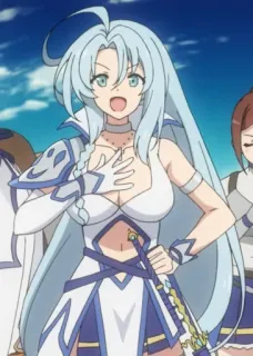 😁 Anime, Fantasy, Charakter, Weiblich, Schwert whatsapp sticker