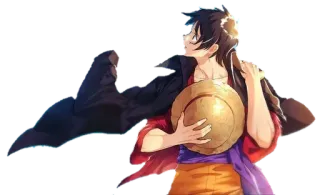 👒 Luffy One Piece anime, pirate, straw hat, manga, one piece, luffy telegram sticker