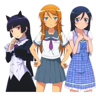 👪 Chicas anime, Uniforme escolar, Femenino, Dibujos animados telegram sticker
