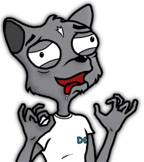 🤤 Cartoon, Wolf, Meme, Lustig, Internet telegram sticker