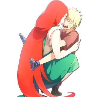 😆 Naruto アニメ, 漫画, ハグ, 家族, キャラクター, ファンアート telegram sticker