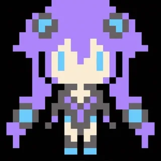 👾 Pixel art, Chibi, Anime, Personaggio videogioco, Videogioco, Capelli viola telegram sticker