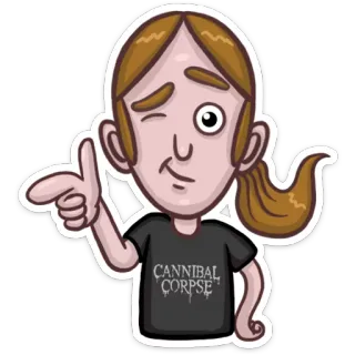 😉 Cannibal Corpse cannibal corpse, logo banda, death metal, música, guiño, apuntando telegram sticker