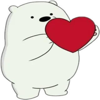 ❤️ Ice Bear We Bare Bears Мультфильм, Медведь, Сердце, Белый Медведь, Мы обычные медведи, Любовь whatsapp sticker