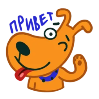 👋 ПРИВЕТ cão, cumprimento, russo, animal, fofo, amigável telegram sticker