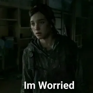 😔 Ellie Williams The Last of Us Im Worried ellie, the last of us, preocupada, inquieta, miedo telegram sticker