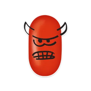 😡 悪魔, 怒り, 漫画, 赤, 角, 邪悪, 悪霊, モンスター whatsapp sticker