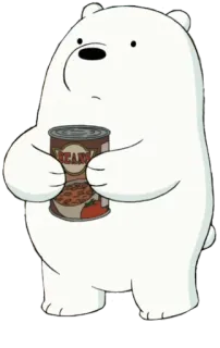 😕 Ice Bear We Bare Bears BEANS Desenho animado, Urso, Feijões, Urso branco, Urso Polar, We Bare Bears telegram sticker