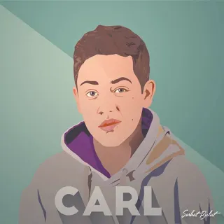 😈 CARL retrato, ilustración, nombre, persona telegram sticker
