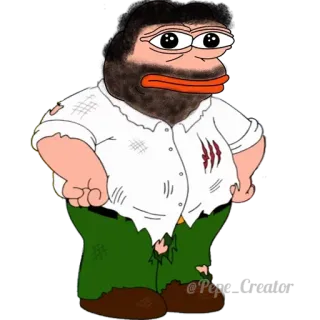 🐸 Pepe la Grenouille, Peter Griffin, Mashup, Dessin animé, Meme telegram sticker