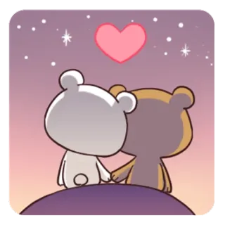 🐵 osos, amor, dibujos animados, corazón, romance telegram sticker