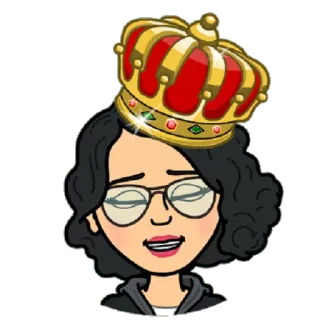 👑 bitmoji, corona, retrato, mujer, dibujos animados telegram sticker