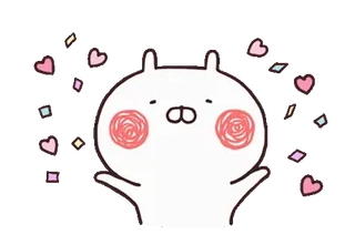 🍡 rabbit, heart, confetti, cute, cartoon, animal telegram sticker