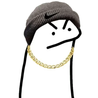 🤨 火柴人, 表情包, 毛线帽, 链子, 卡通, 生气 telegram sticker