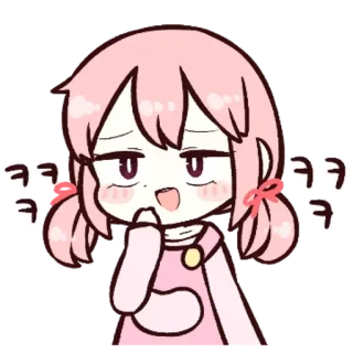 🗯 ㅋㅋㅋ Anime, Kartun, Lucu, Pink, Tertawa, Gadis telegram sticker