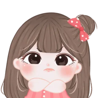 🎀 angry, cartoon, girl, cute, illustration, character telegram sticker