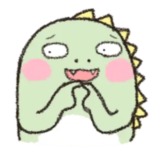 🎋 dinosaure, mignon, dessin animé, monstre, vert, animal telegram sticker