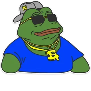 🐸 Pepe the Frog 佩佩蛙, 表情包, 青蛙, 卡通, 帽子, 太阳镜, 珠宝, 角色 telegram sticker