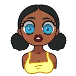 😅 kartun, wanita, perempuan, karakter, gadis, ilustrasi whatsapp sticker