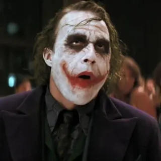 🦇 The Joker The Dark Knight villain, clown, crazy, criminal, makeup, heath ledger telegram sticker