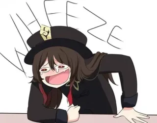 😂 Hu Tao Genshin Impact WHEEZE アニメ, 漫画, くすくす, 面白い, ユーモア, 原神 telegram sticker
