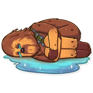 😭 Chewbacca Star Wars チューバッカ, スターウォーズ, 悲しい, 泣く, ウーキー, キャラクター telegram sticker