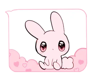 🙄 coelho, fofo, rosa, kawaii, coelho, adorável, desenho, animal telegram sticker