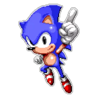 ☝ Sonic the Hedgehog sonic, erizo, sega, señalando, azul telegram sticker