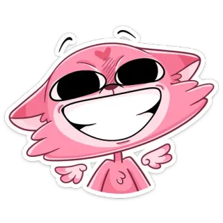 ☺️ 분홍색, 고양이, 만화, 스티커, 귀여운, 웃긴 telegram sticker