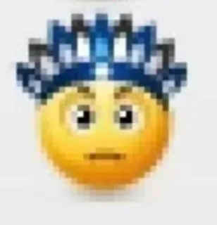 🤨 emoji, blue crown whatsapp sticker