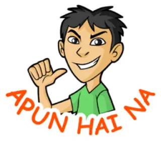 😈 APUN HAI NA indiano, cartone animato, desi, india, ragazzo whatsapp sticker