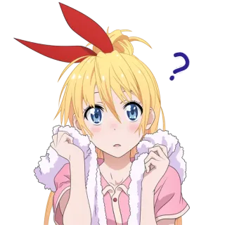 ❔ ? อนิเมะ, ผู้หญิง, เครื่องหมายคำถาม, สีหน้า, น่ารัก, สติกเกอร์ telegram sticker