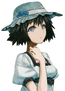 🤔 Mayuri Shiina Steins;Gate Anime, Chica, Sombrero, Retrato, Personaje telegram sticker