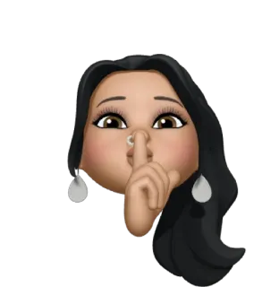 🔇 psst, finger, lippen, ruhe, still, bitmoji whatsapp sticker