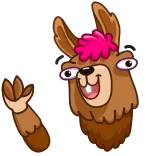 👋 lama, divertente, animale, cartone animato, carino telegram sticker