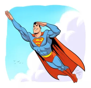 🦸 Superman Superman, DC Comics, superhero, flying, comic book telegram sticker