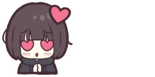 ❤️ Fille anime, Coeur dans les yeux, Amour, Dessin animé, Mignon telegram sticker