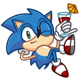 😉 Sonic the Hedgehog Sonic, Riccio, Cocktail, Bevanda, Cartone animato telegram sticker