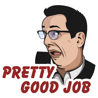 👍 PRETTY GOOD JOB job, pretty good, approval, achievement telegram sticker