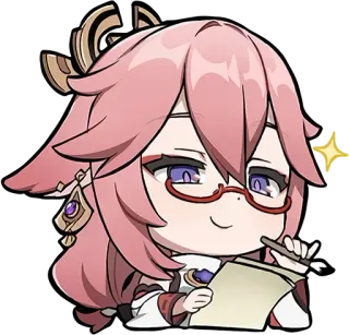 😤 Yae Miko Genshin Impact อนิเมะ, เก็นชิน อิมแพ็ค, ยาเอะ มิโกะ, วิดีโอเกม, ตัวละคร telegram sticker