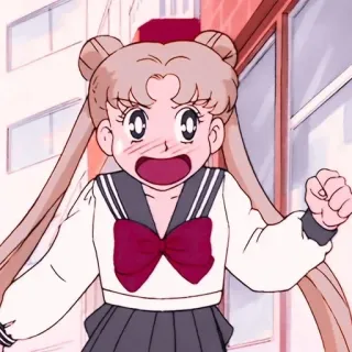 😳 Sailor Moon anime, cartoon, girl, magical girl, japanese animation, sailor uniform telegram sticker