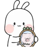 🤪 @YisoSticker кролик, свинья, милый, стикер, животное telegram sticker