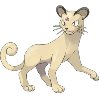 🔵 Persian pokemon, chat, jeu vidéo, dessin animé, créature, animal telegram sticker
