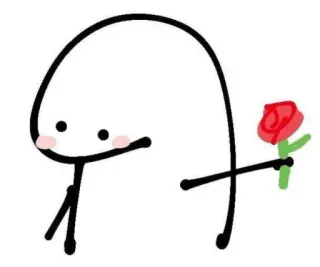 🙈 strichmännchen, liebe, rose, süß, cartoon, figur telegram sticker