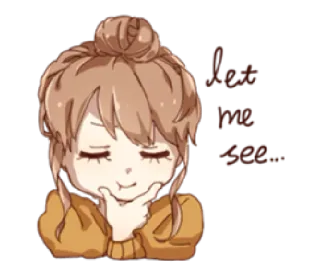 🤔 Let me see girl, see, looking, cartoon telegram sticker