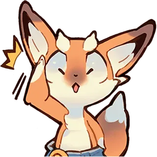 😄 лиса, животное, мультфильм, персонаж, милый, привет telegram sticker