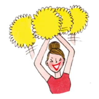 💃 Черлидер, Спорт, Женщина, Помпоны, Поддержка, Болеть telegram sticker